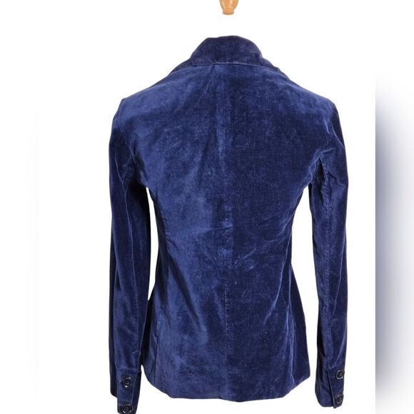 Ella Moss Blue Velvet Blazer Jacket - Picture 4 of 7